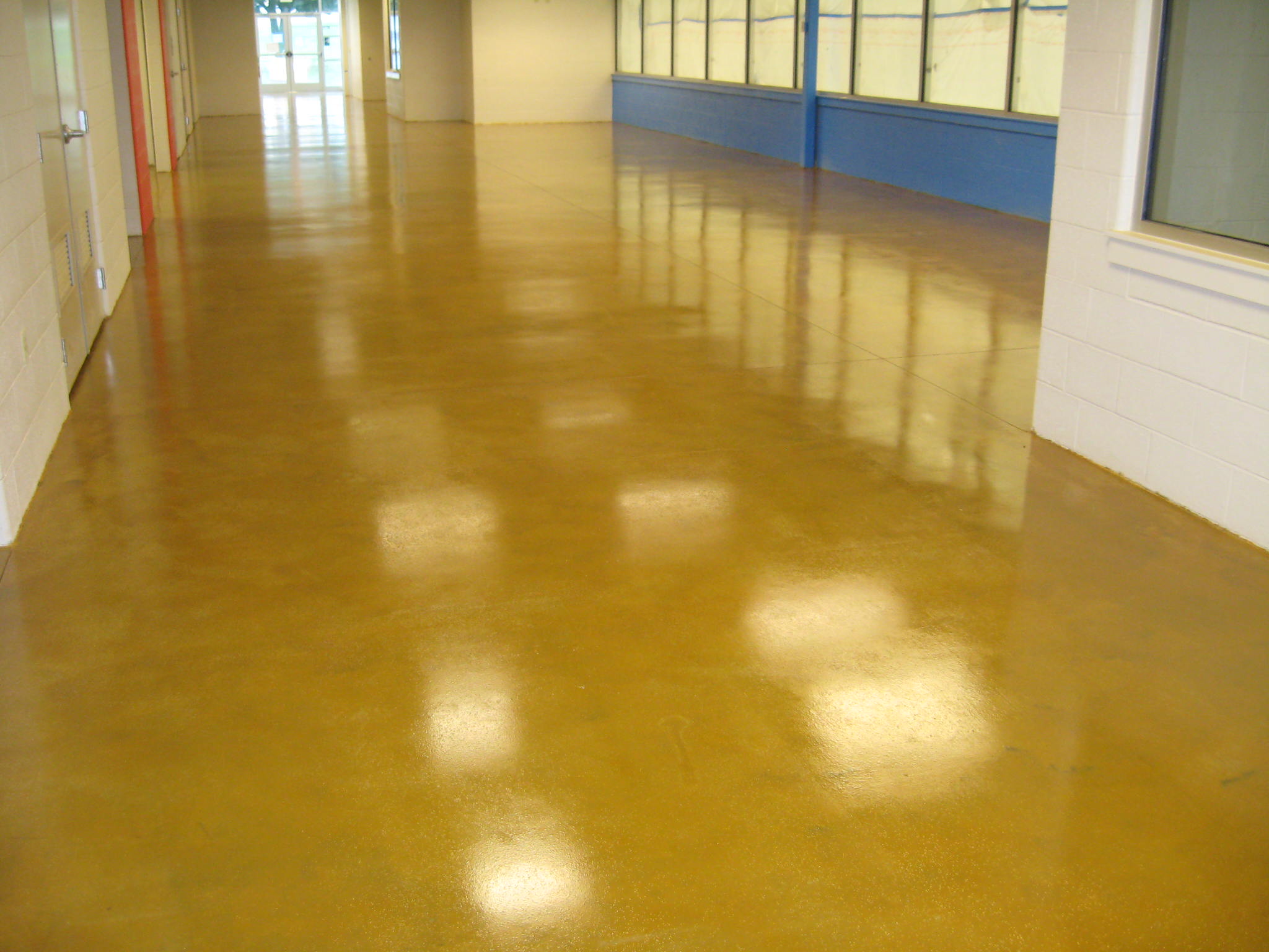 Stained concrete floor.