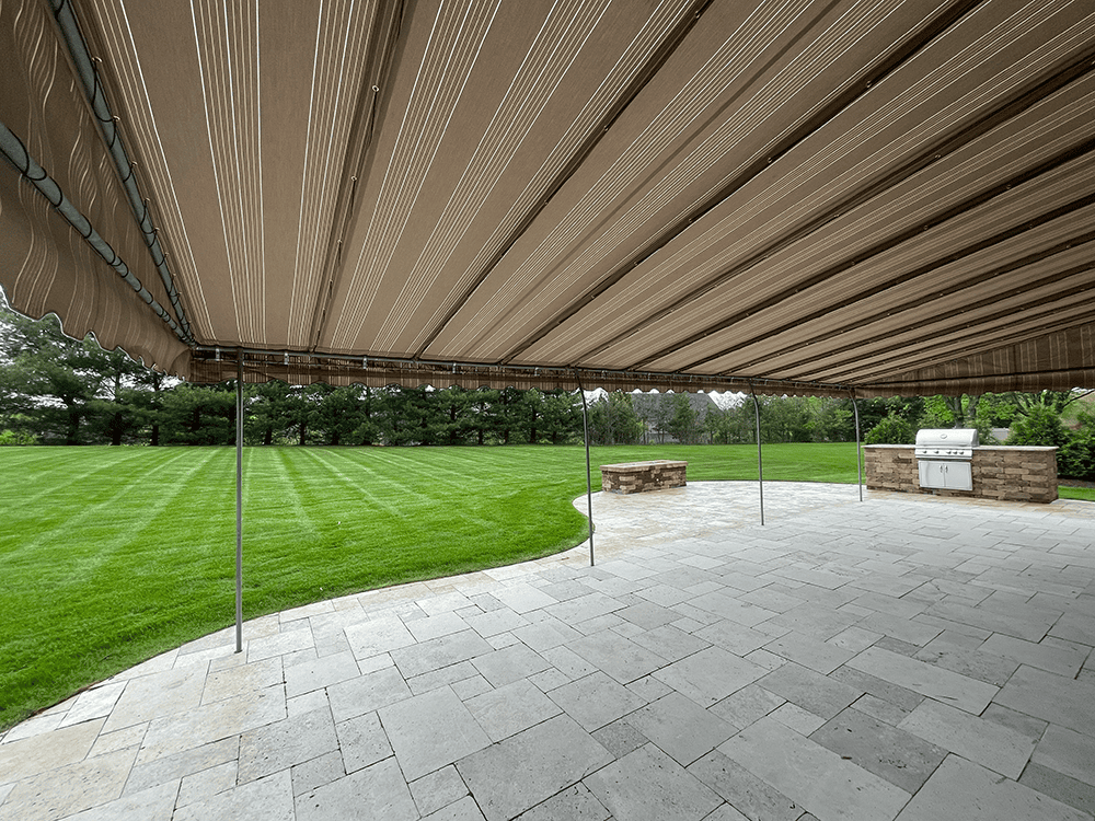 Patio Awning on An Empty Patio